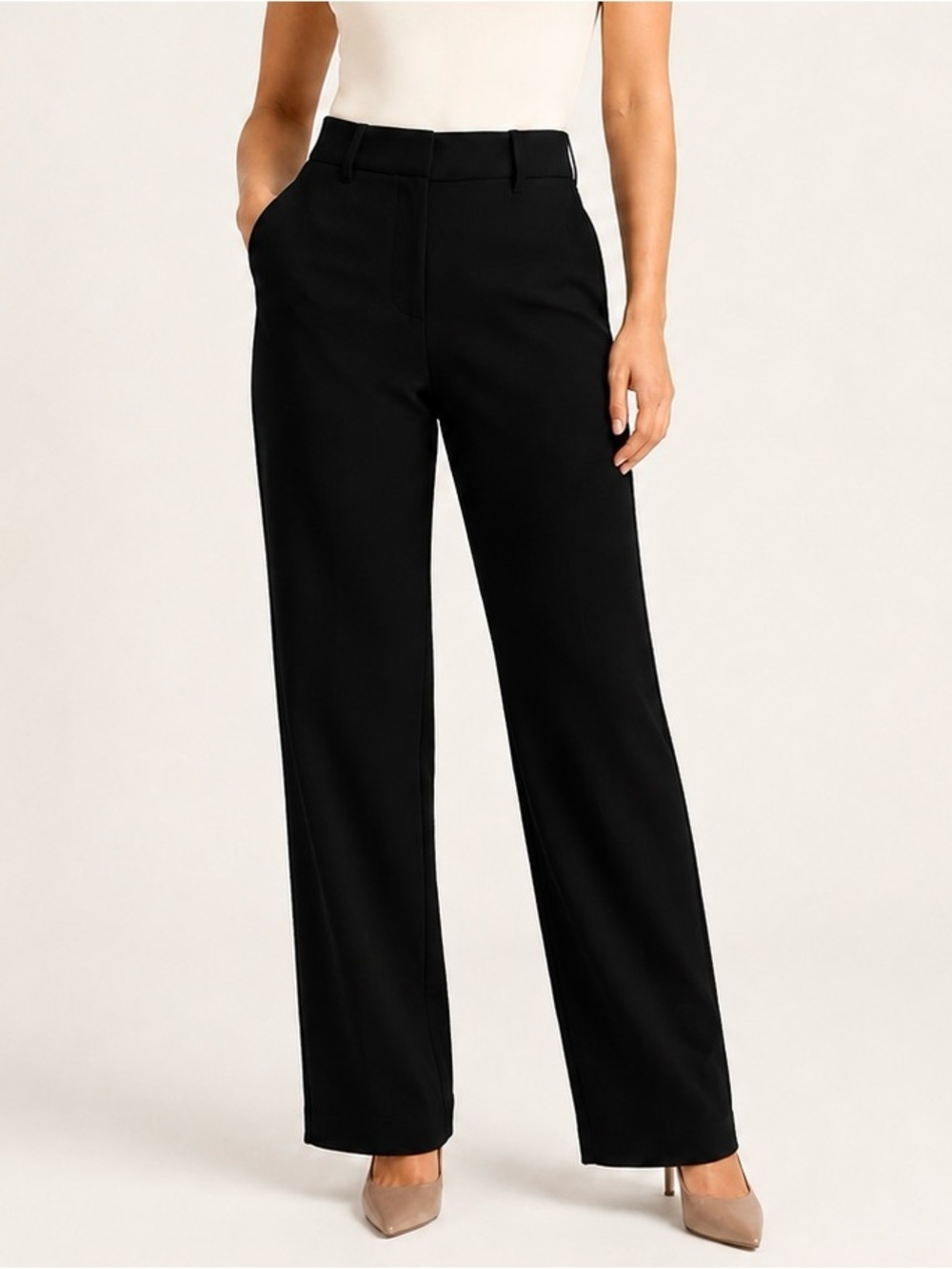 Wilfred Black Straight-Leg Trousers